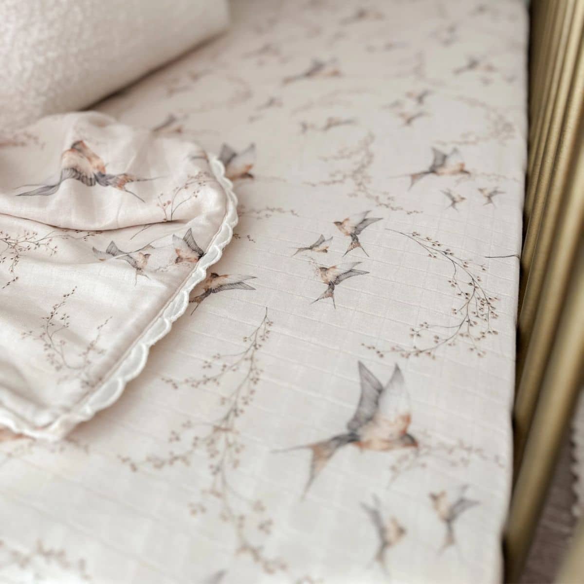 Pop Ya Tot Fitted Cotton Muslin Cot Sheet - Nightingale