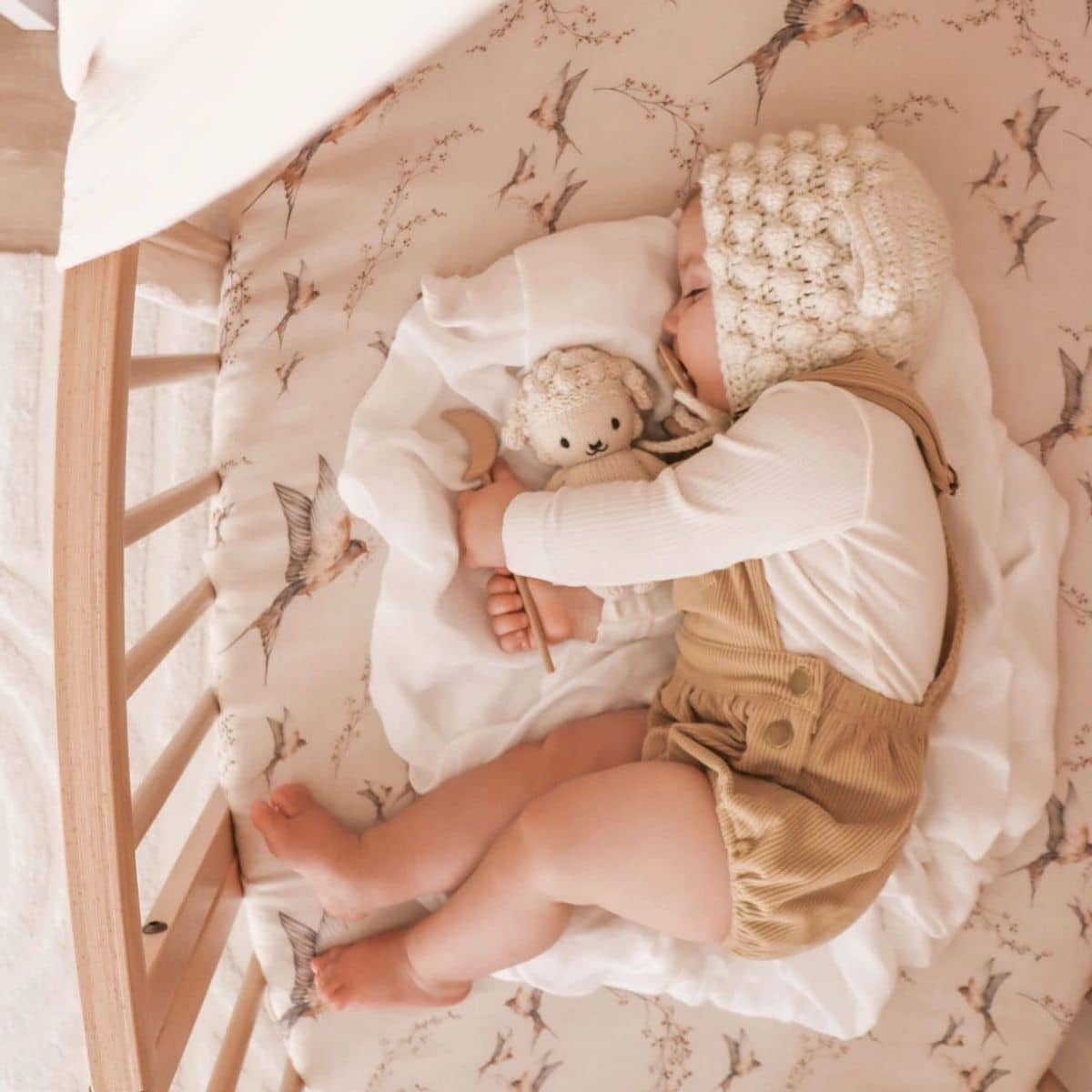 Pop Ya Tot Fitted Cotton Muslin Cot Sheet - Nightingale