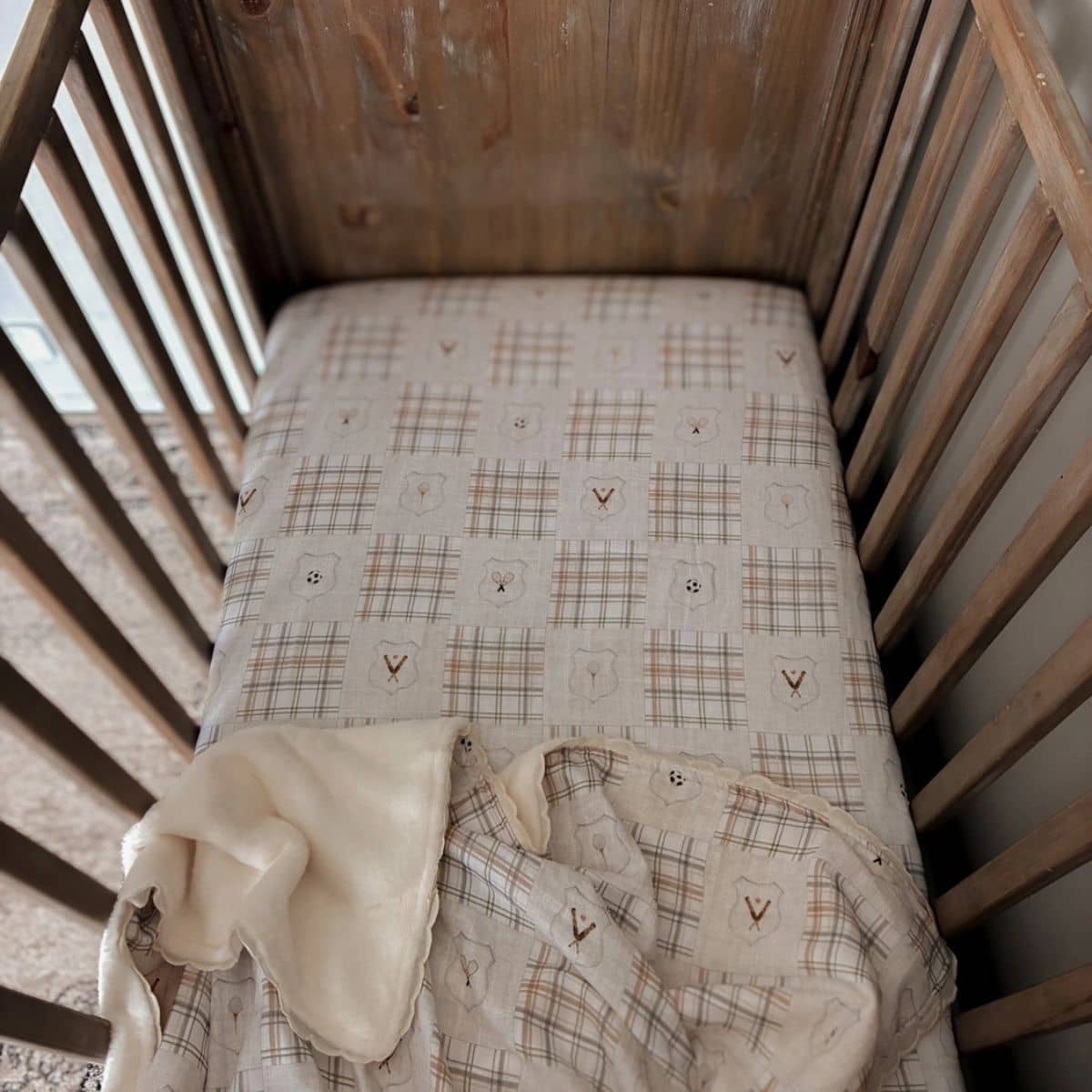 Pop Ya Tot Fitted Cotton Muslin Cot Sheet - Old Sport