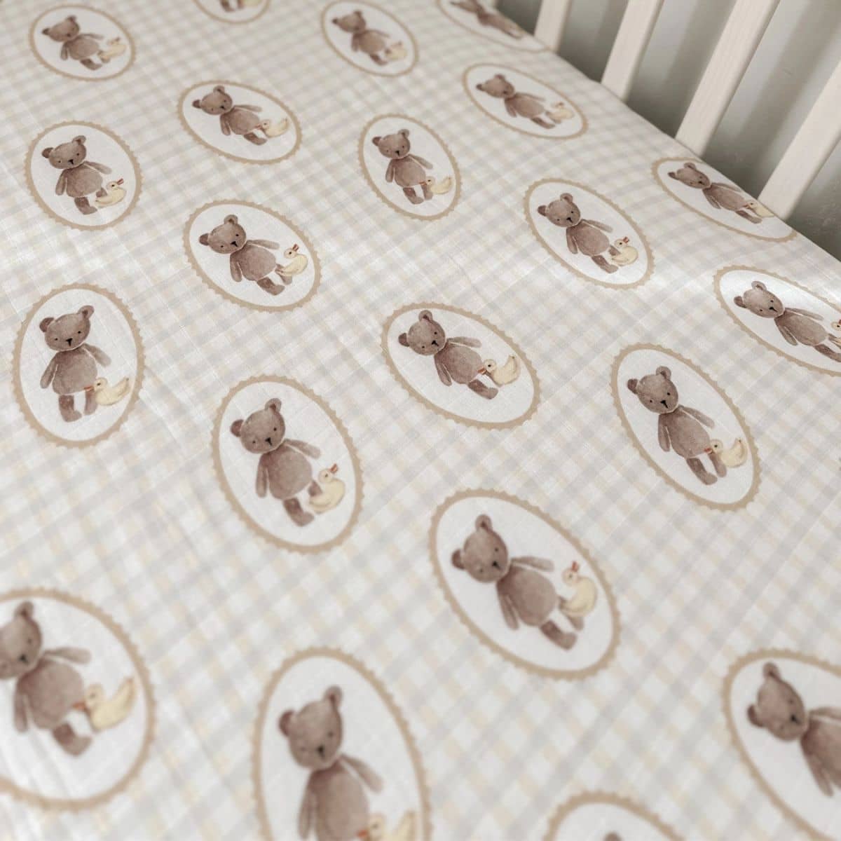 Pop Ya Tot Fitted Cotton Muslin Cot Sheet - Ted & Duck