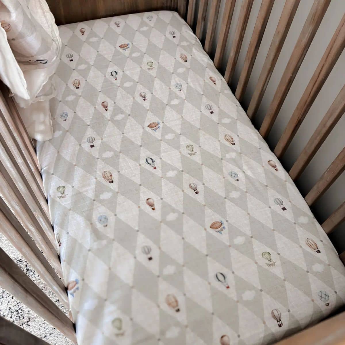 Pop Ya Tot Fitted Cotton Muslin Cot Sheet - Up and Away