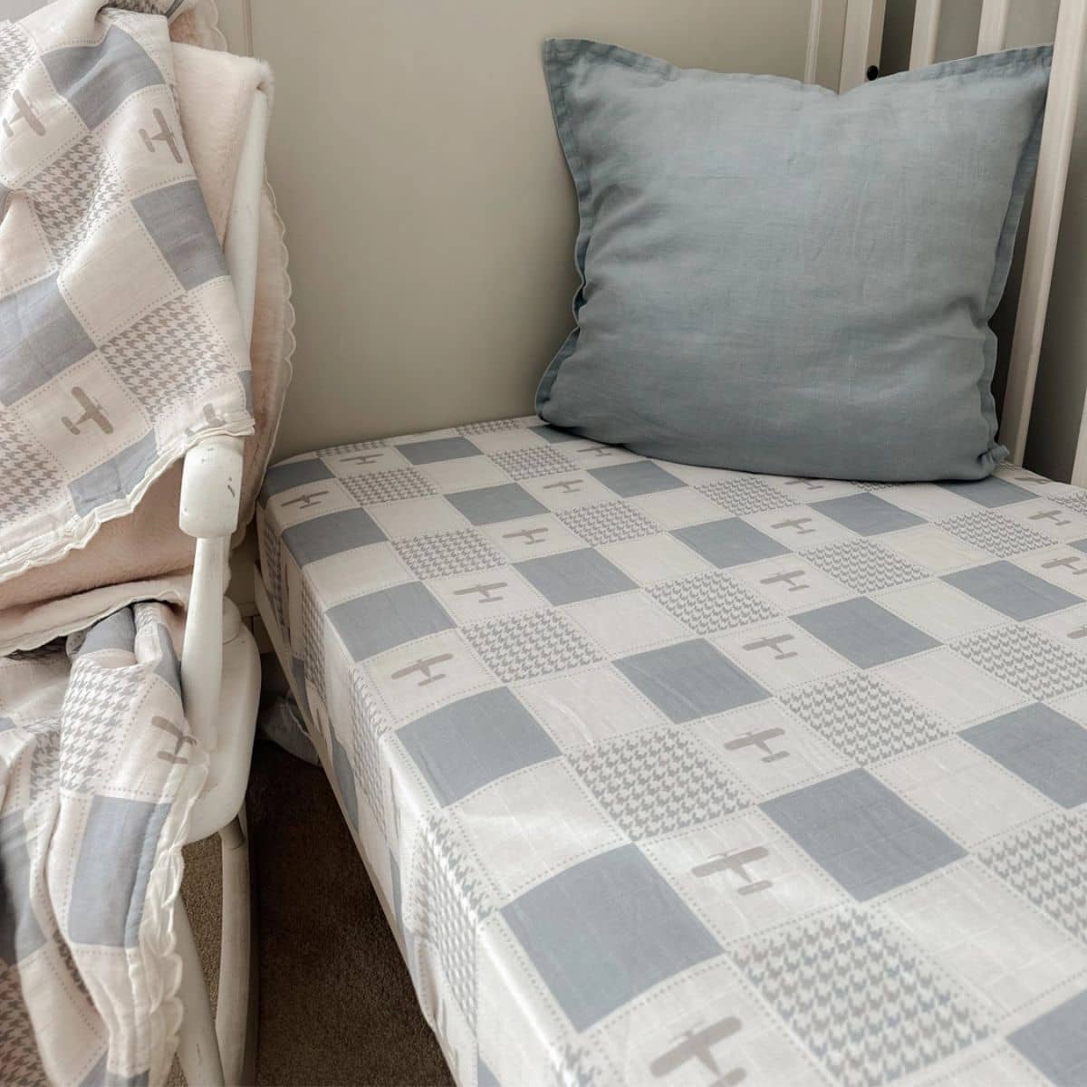 Pop Ya Tot Fitted Cotton Muslin Cot Sheet - Wright Flyer