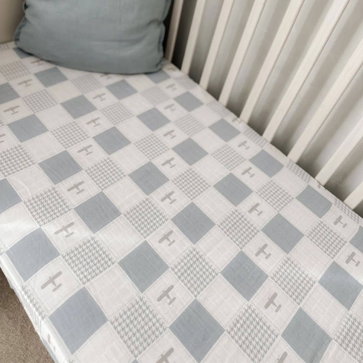 Pop Ya Tot Fitted Cotton Muslin Cot Sheet - Wright Flyer