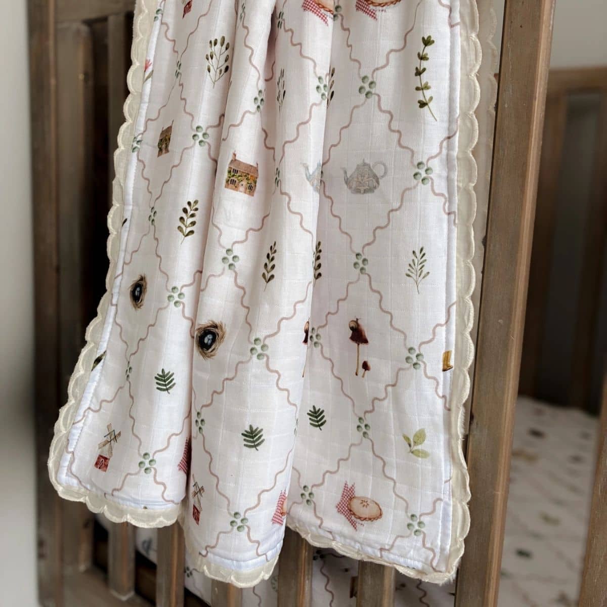 Pop Ya Tot Fur Lined Cot Blanket - Cottage Picnic