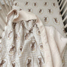 Pop Ya Tot Fur Lined Cot Blanket - Ted & Duck