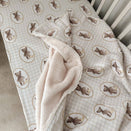 Pop Ya Tot Fur Lined Cot Blanket - Ted & Duck