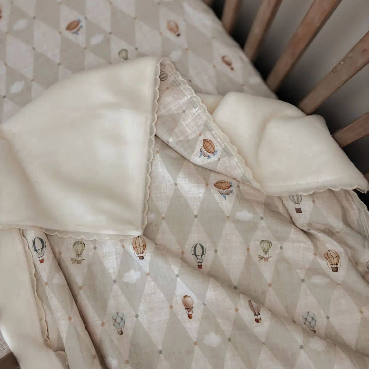 Pop Ya Tot Fur Lined Cot Blanket - Up and Away