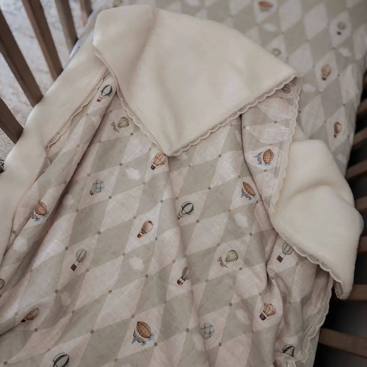 Pop Ya Tot Fur Lined Cot Blanket - Up and Away