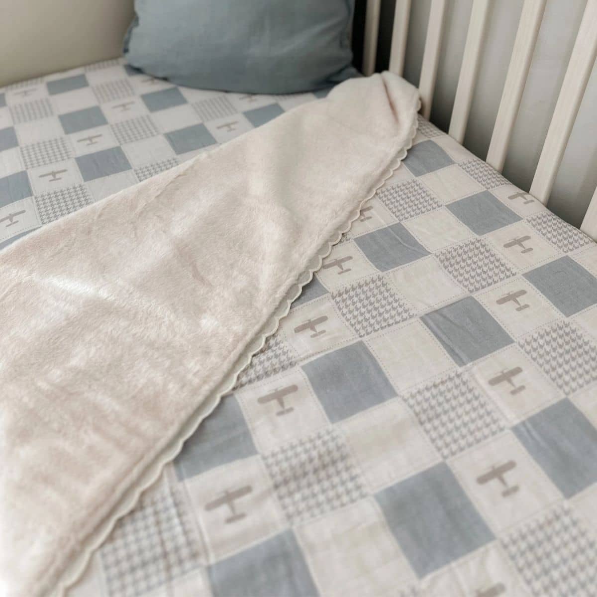 Pop Ya Tot Fur Lined Cot Blanket - Wright Flyer