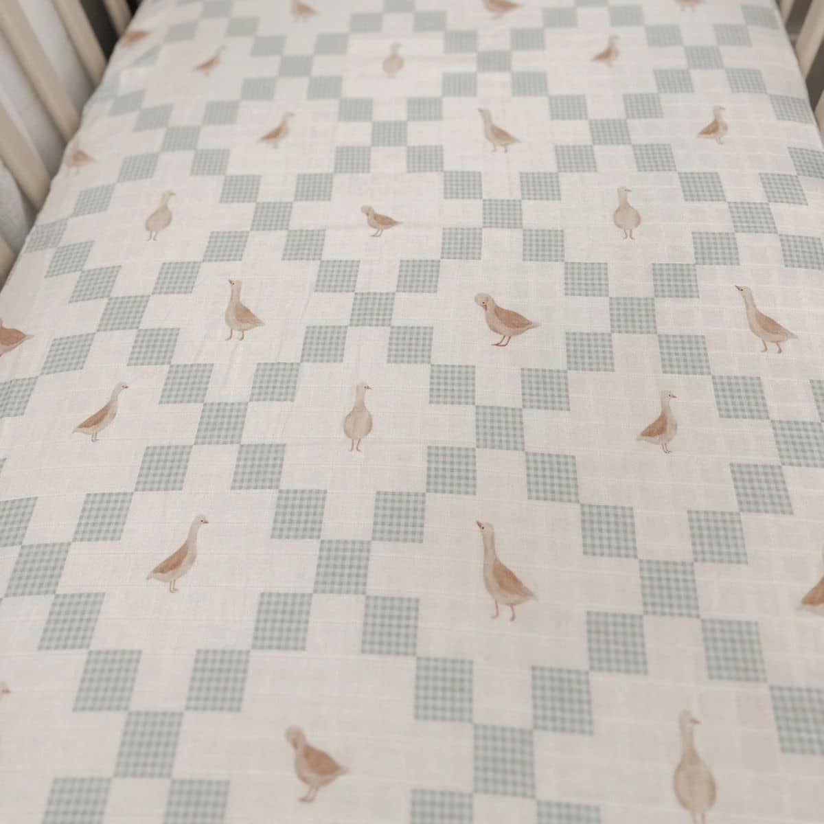 Pop Ya Tot Fitted Cotton Muslin Cot Sheet - Goosey Gander