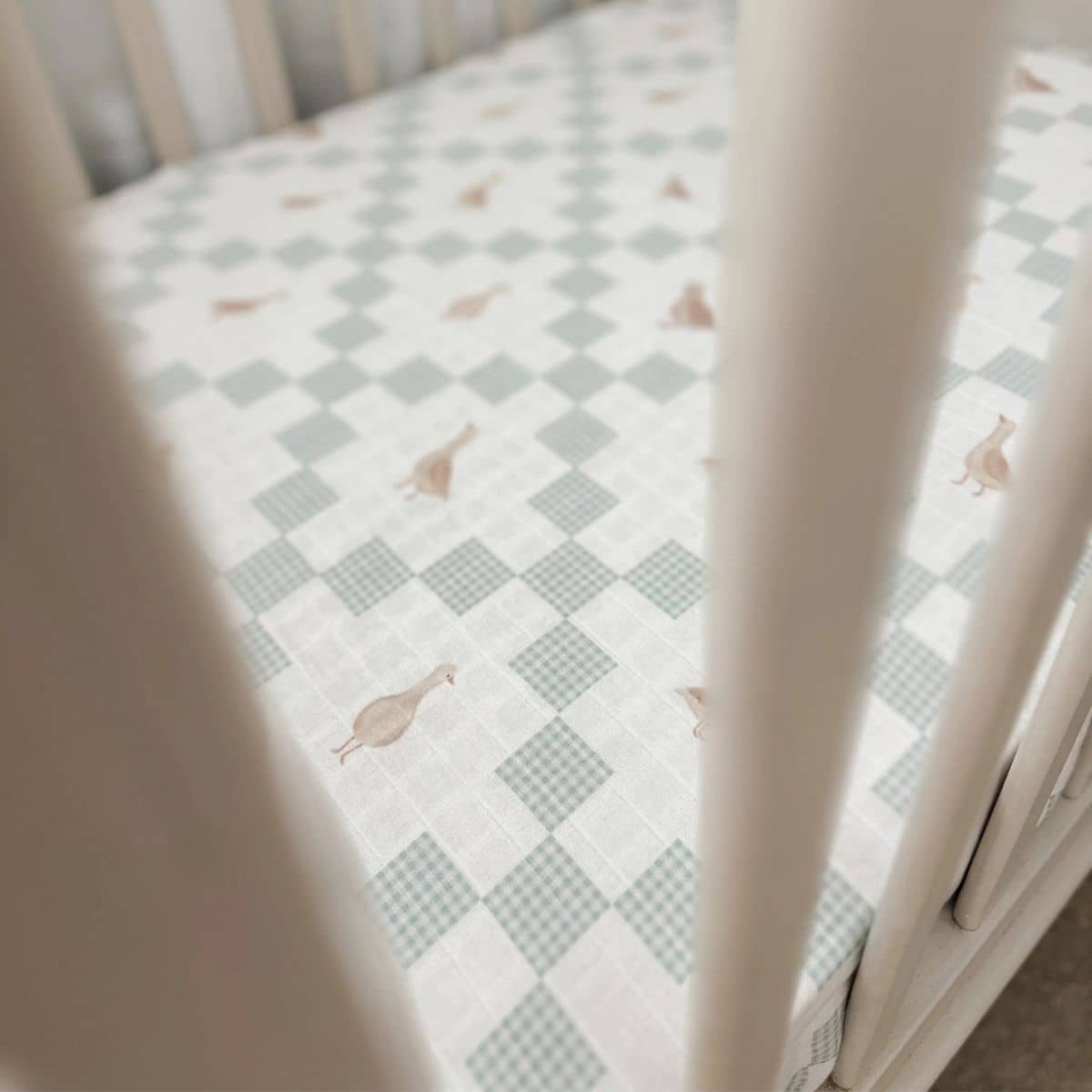 Pop Ya Tot Fitted Cotton Muslin Cot Sheet - Goosey Gander