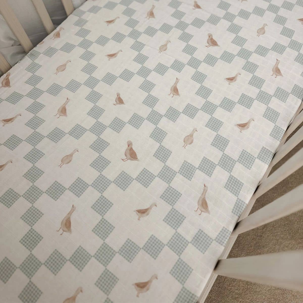 Pop Ya Tot Fitted Cotton Muslin Cot Sheet - Goosey Gander