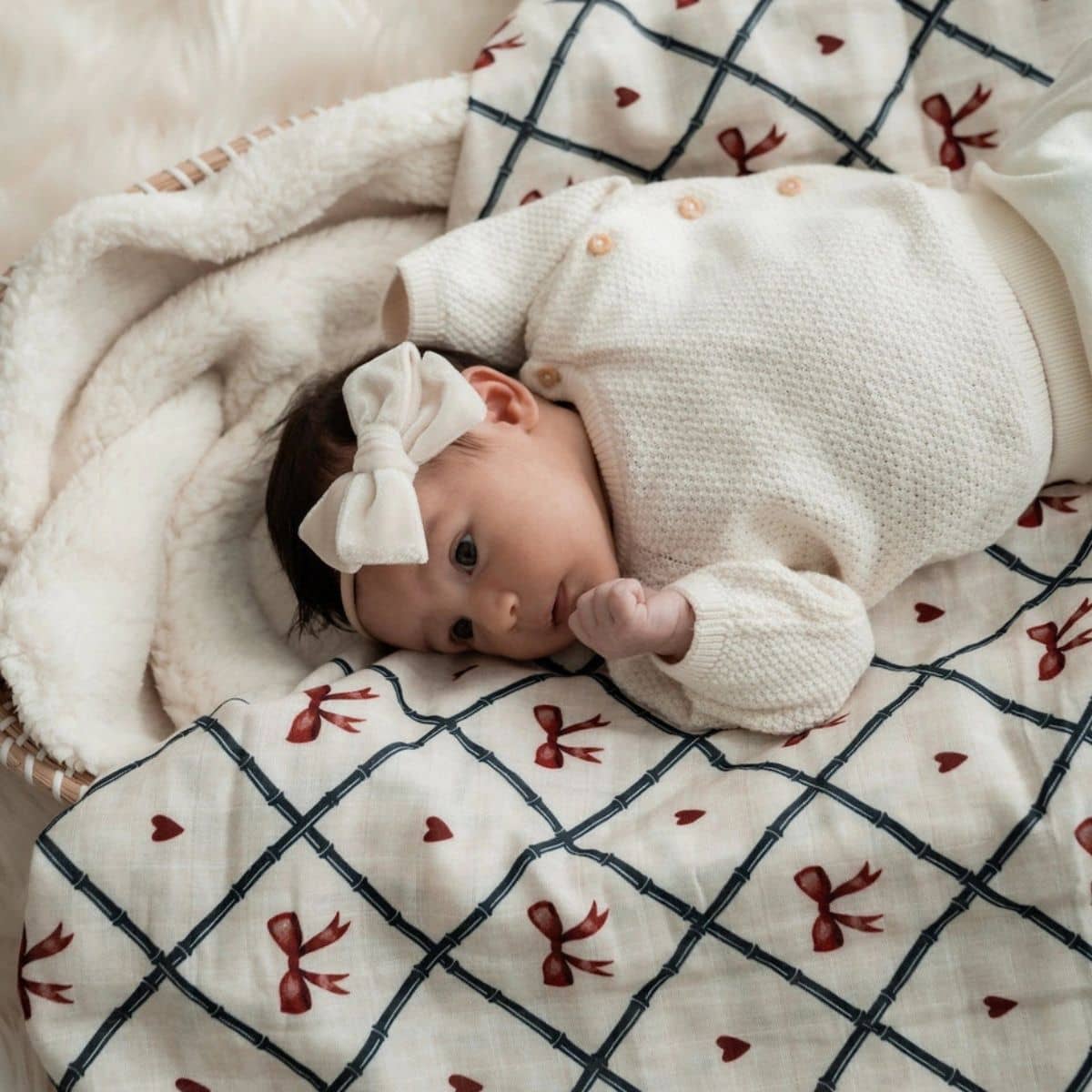 Pop Ya Tot Organic Cotton Swaddle Wrap - Bow Peep