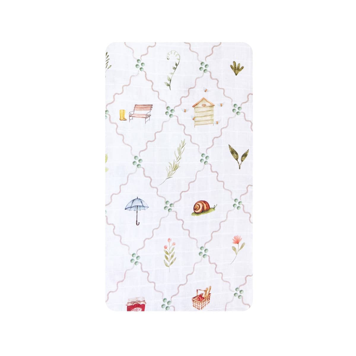 Pop Ya Tot Organic Cotton Swaddle Wrap - Cottage Picnic