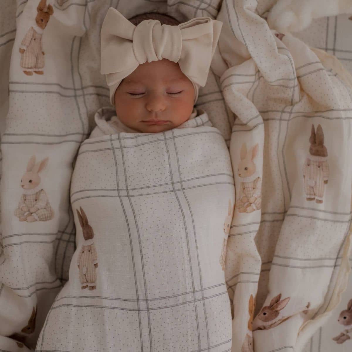 Pop Ya Tot Organic Cotton Swaddle Wrap - Little Cottontail