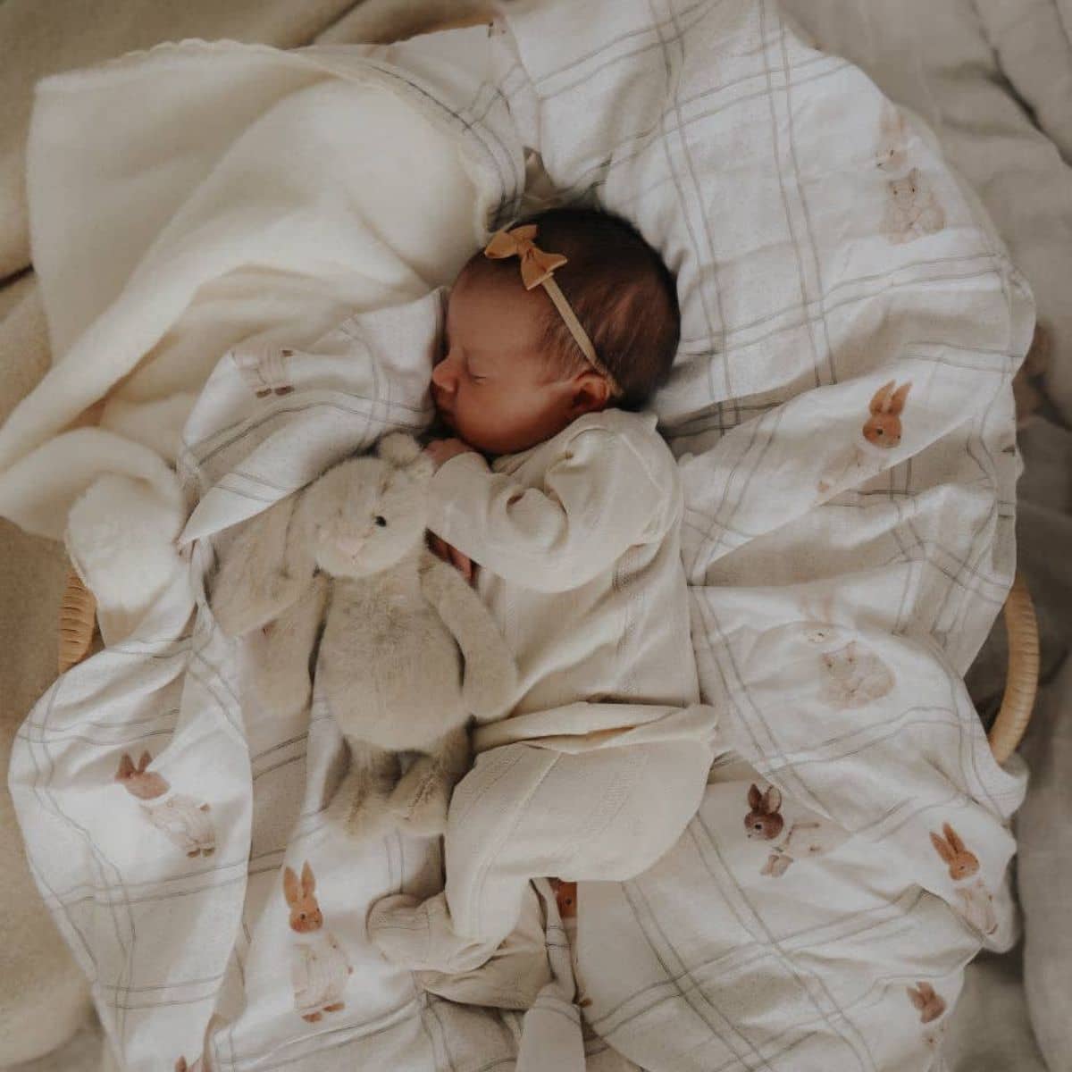 Pop Ya Tot Organic Cotton Swaddle Wrap - Little Cottontail