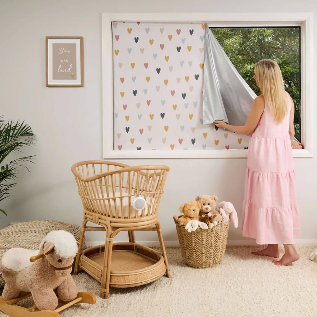 Porta Fox Cut to Size Blackout Blind - Indie Love Hearts