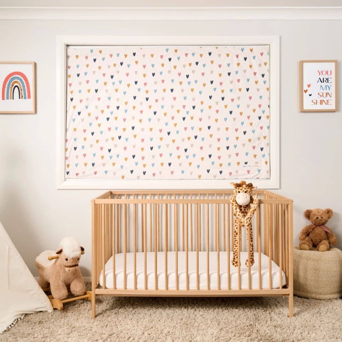 Porta Fox Portable Blackout Blind - Indie Love Hearts