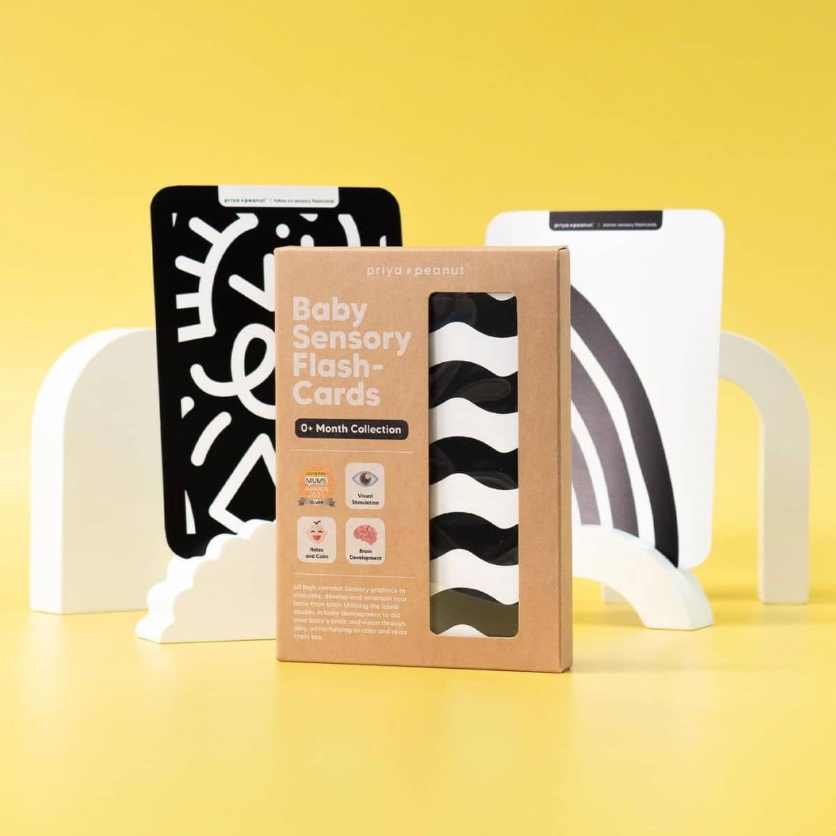 Priya & Peanut Baby High Contrast Sensory Flash Cards - Black + White