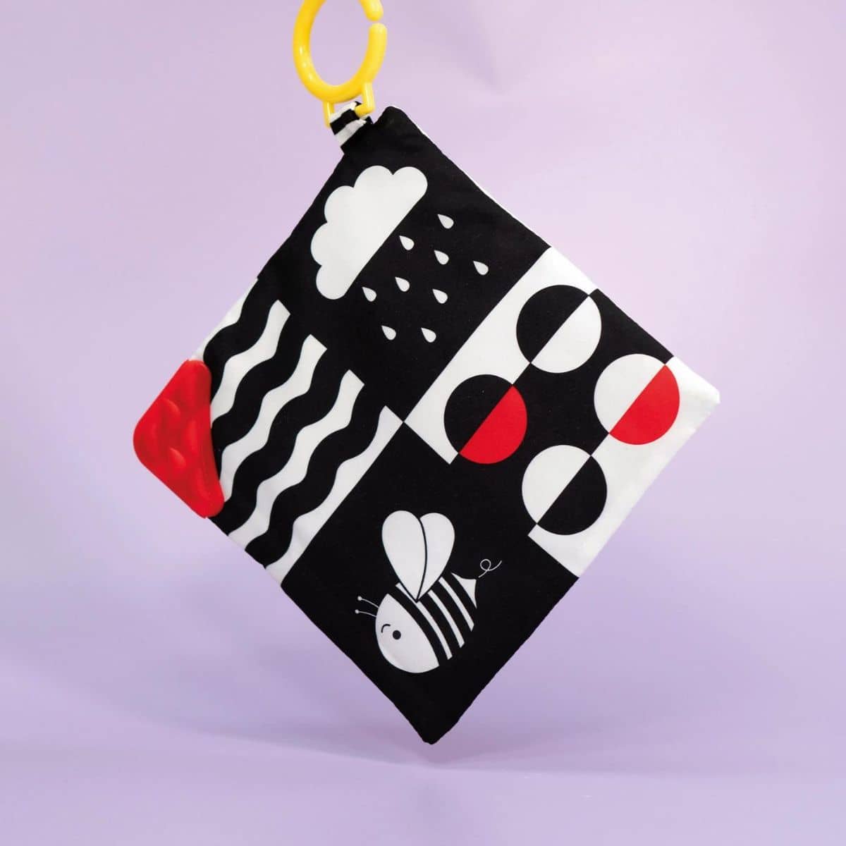 Priya & Peanut Baby Sensory Crinkle Square - Black + White