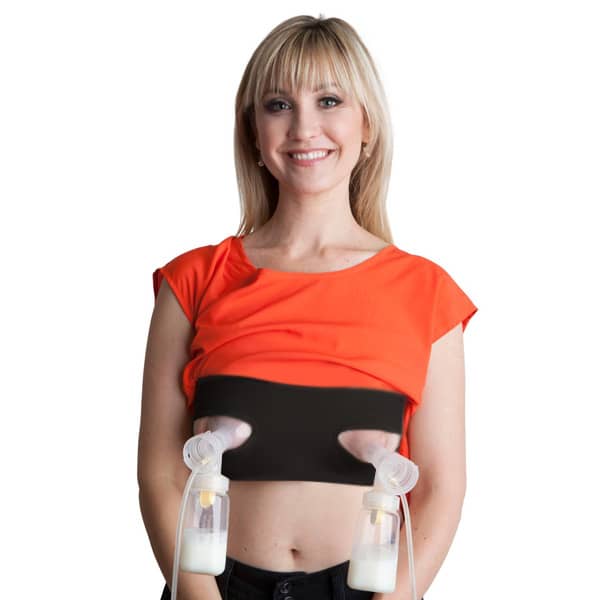 Pump Strap Hands Free Pumping and Nursing Bra - Black Regular