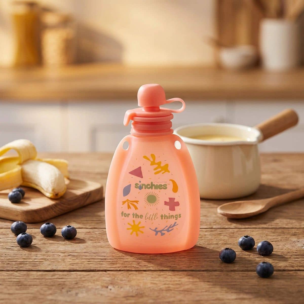 Sinchies Silicone Squeezy Pouch - Pink Pastel Pop