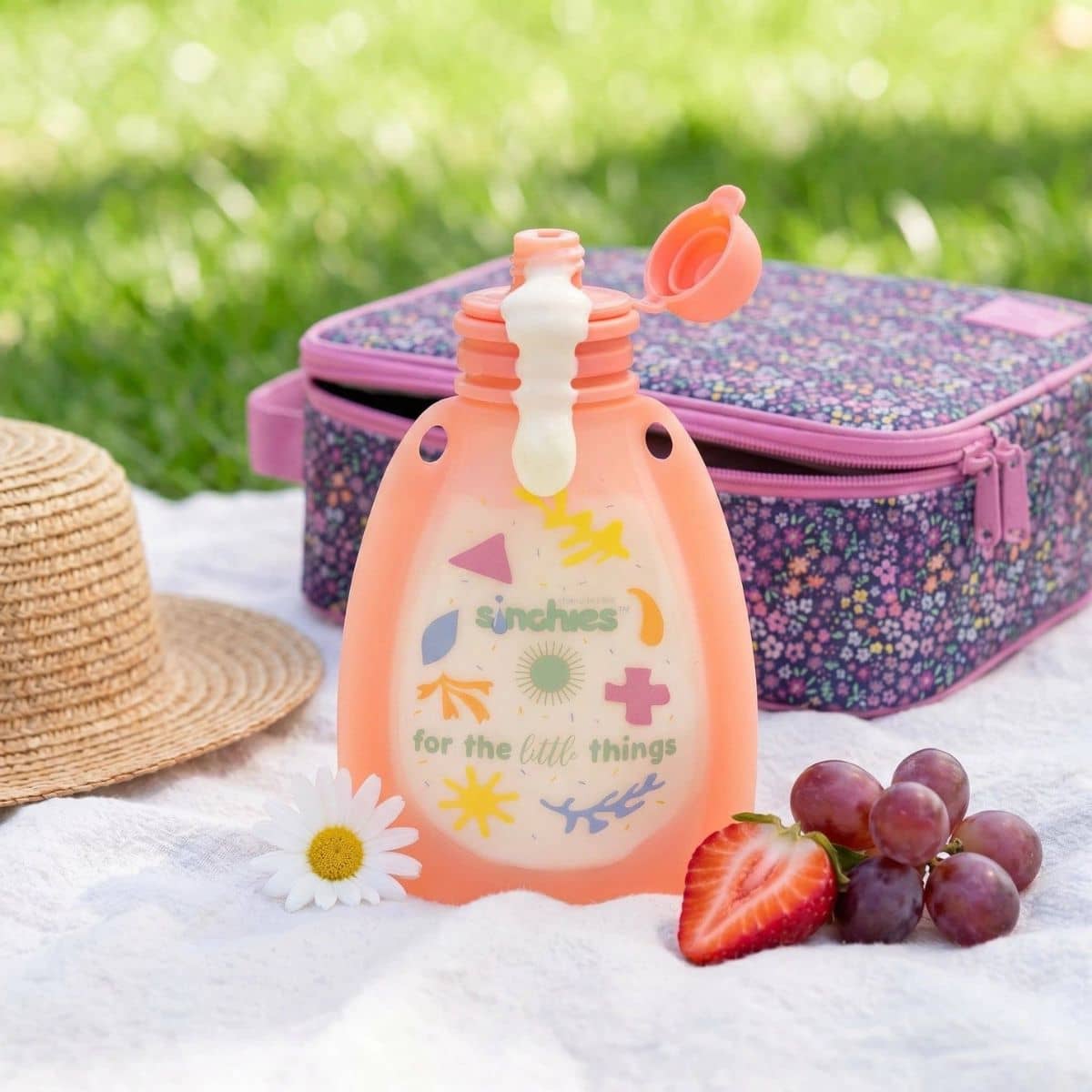 Sinchies Silicone Squeezy Pouch - Pink Pastel Pop