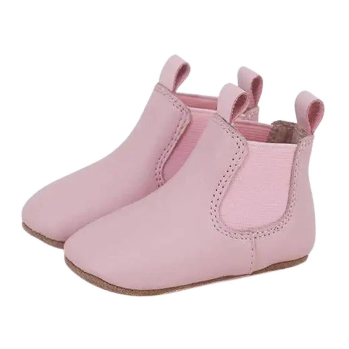 Skeanie Riding Style First/Pre Walker Leather Boots - Pink