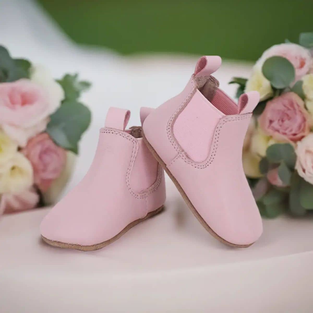 Skeanie Riding Style First/Pre Walker Leather Boots - Pink