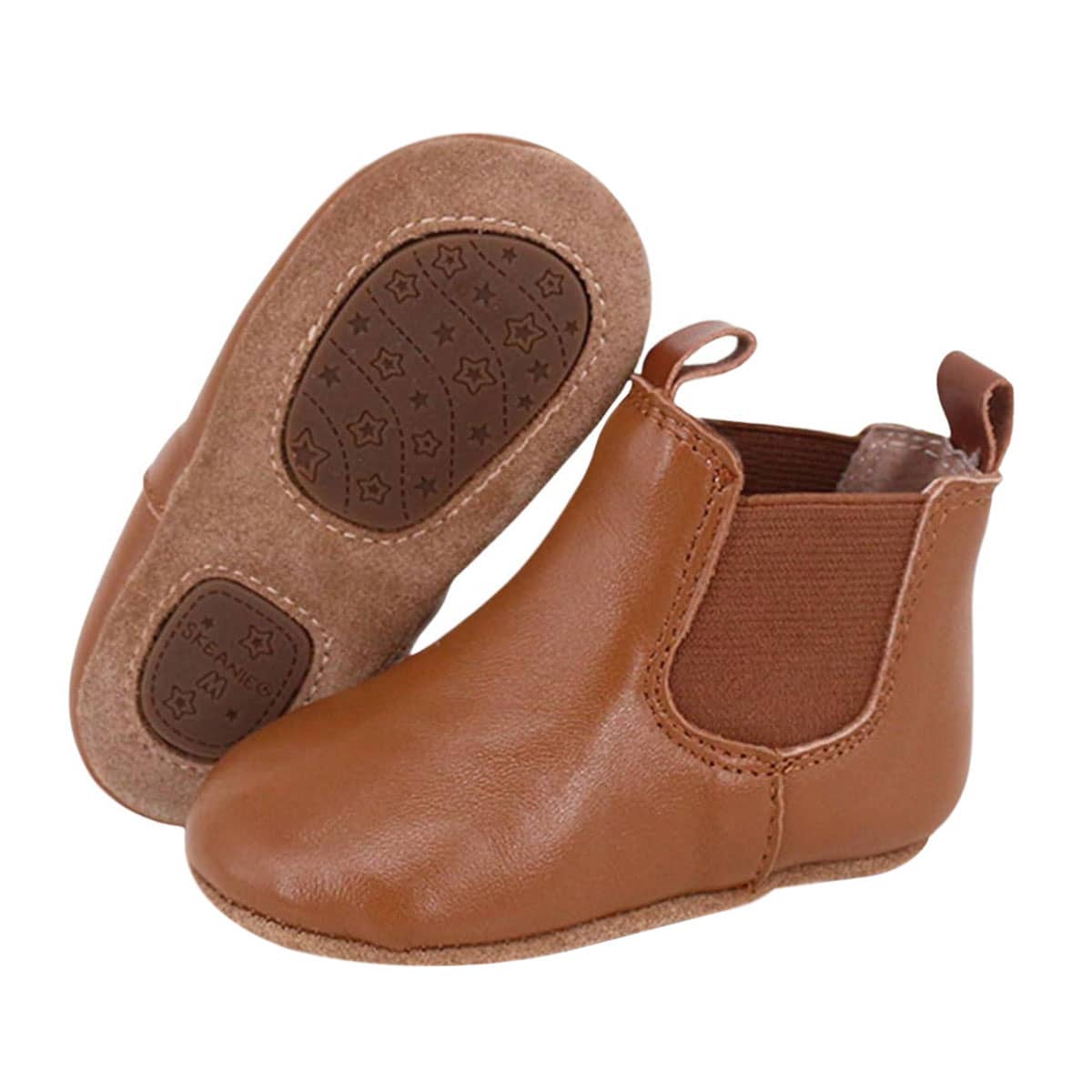 Skeanie Riding Style First/Pre Walker Leather Boots - Tan