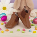 Skeanie Riding Style First/Pre Walker Leather Boots - Tan