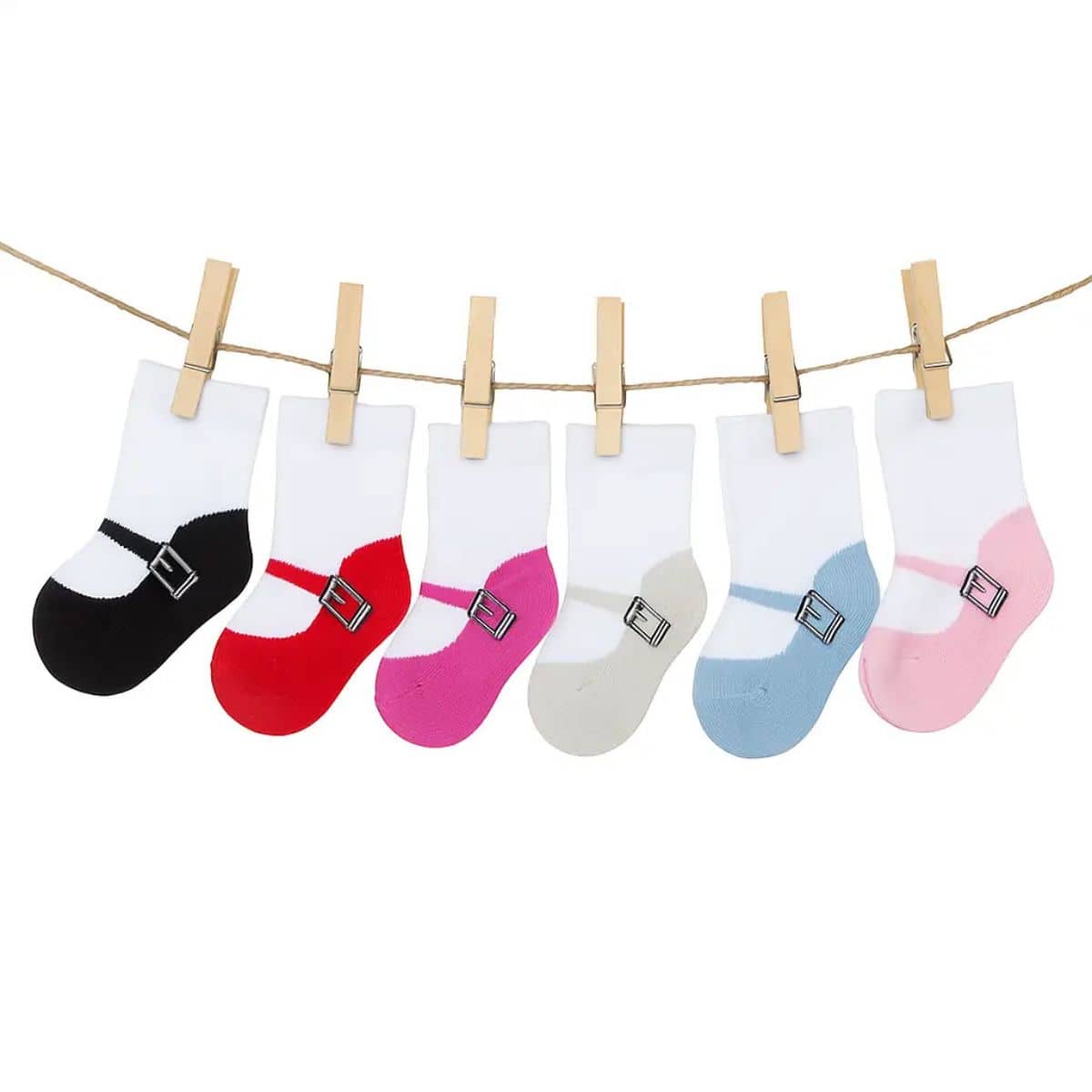 Skeanie Six Pack Baby Socks - Mary Janes