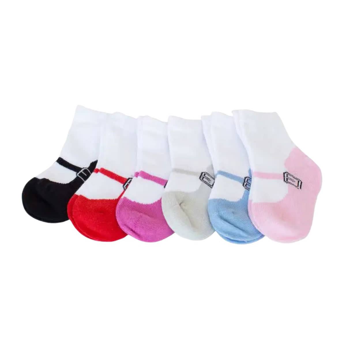 Skeanie Six Pack Baby Socks - Mary Janes