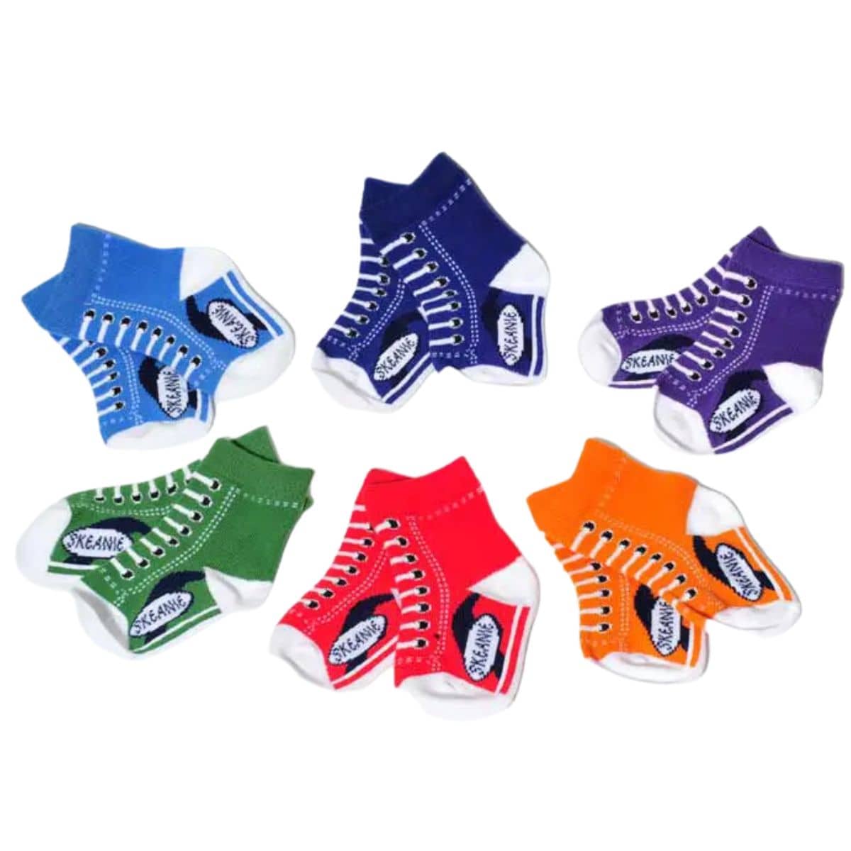 Skeanie Six Pack Baby Socks - Sneakers
