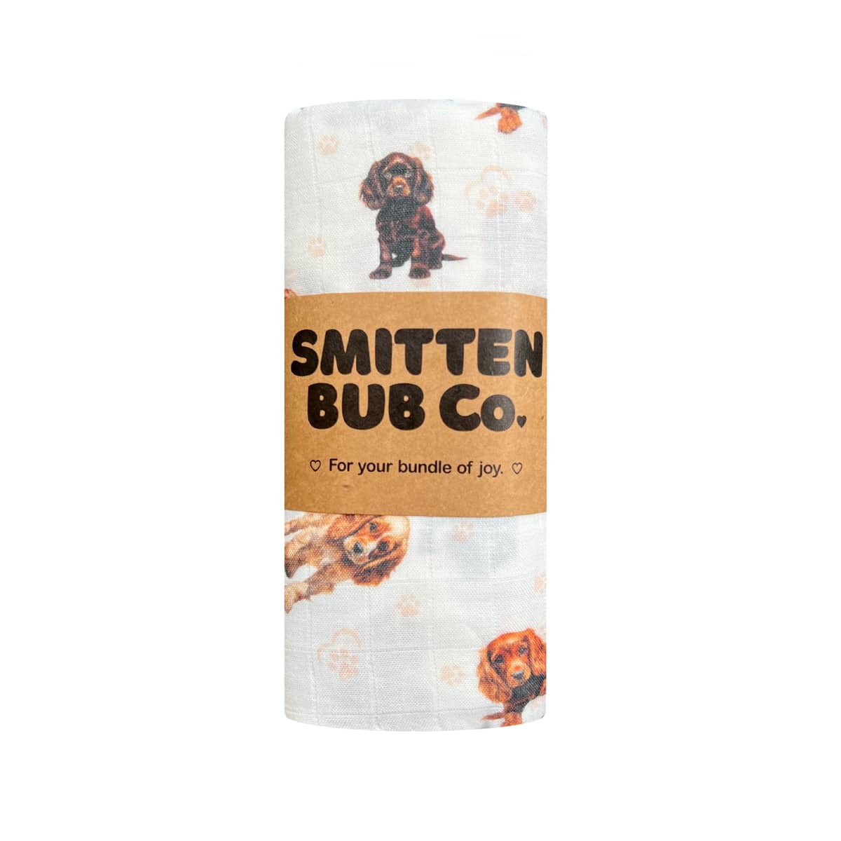 Smitten Bub Co Bamboo / Cotton Muslin Wrap - Cocker Spaniel