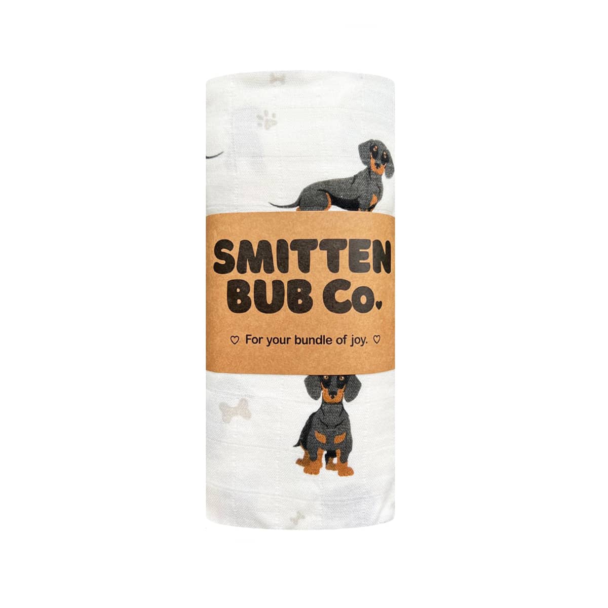 Smitten Bub Co Bamboo / Cotton Muslin Wrap - Dachshund