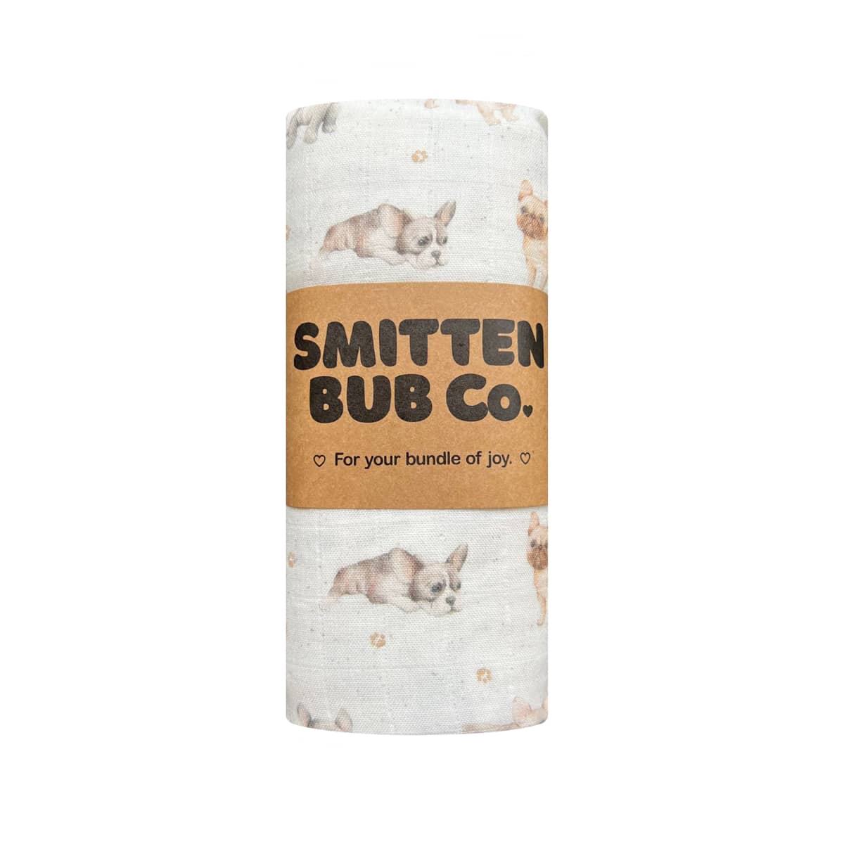 Smitten Bub Co Bamboo / Cotton Muslin Wrap - French Bulldog