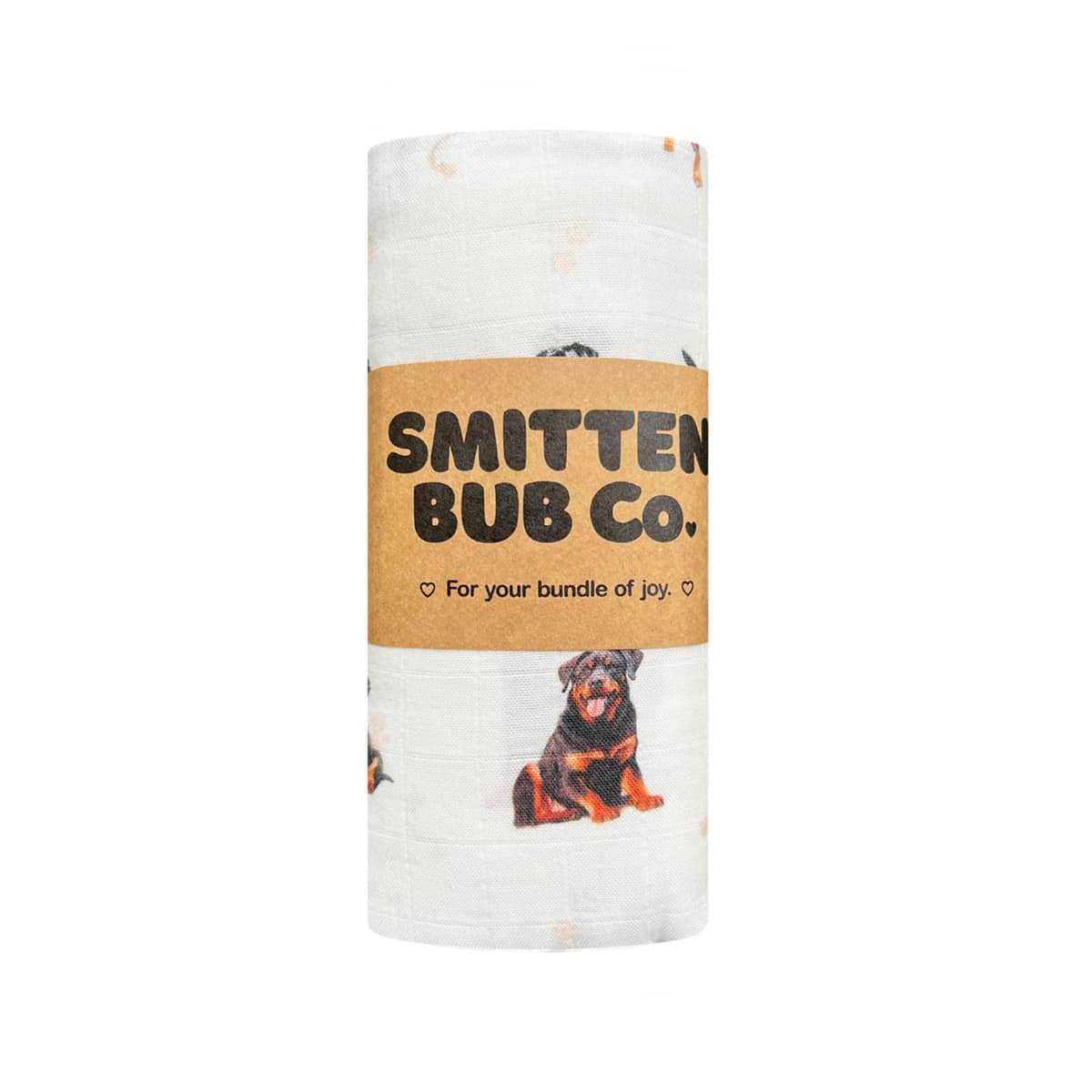 Smitten Bub Co Bamboo / Cotton Muslin Wrap - Rottweiler