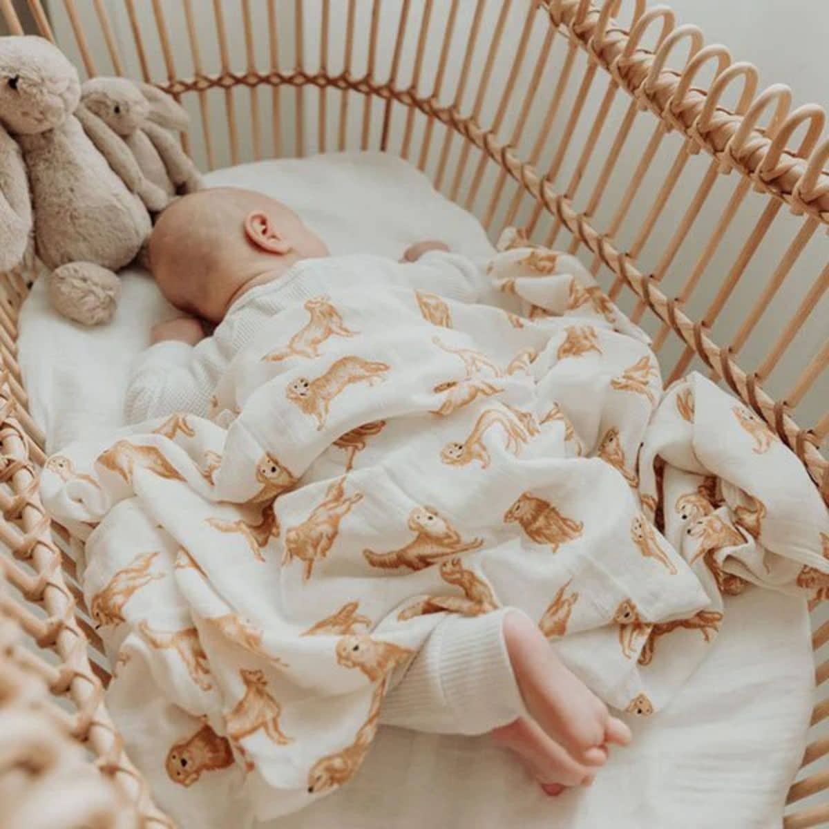 Smitten Bub Co Bamboo / Cotton Muslin Wrap - Golden Retriever