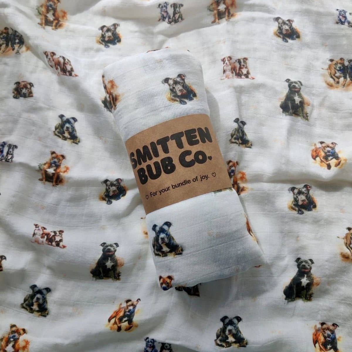 Smitten Bub Co Bamboo / Cotton Muslin Wrap - Staffy