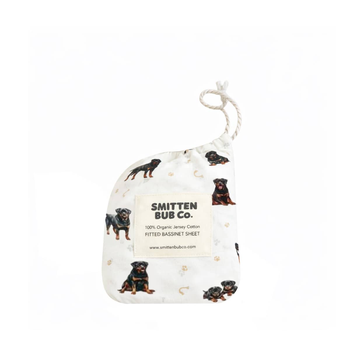 Smitten Bub Co Fitted Bassinet Sheet and Change Pad Cover - Rottweiler