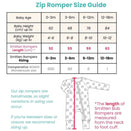 Smitten Bub Co Full Zip Romper Size Guide