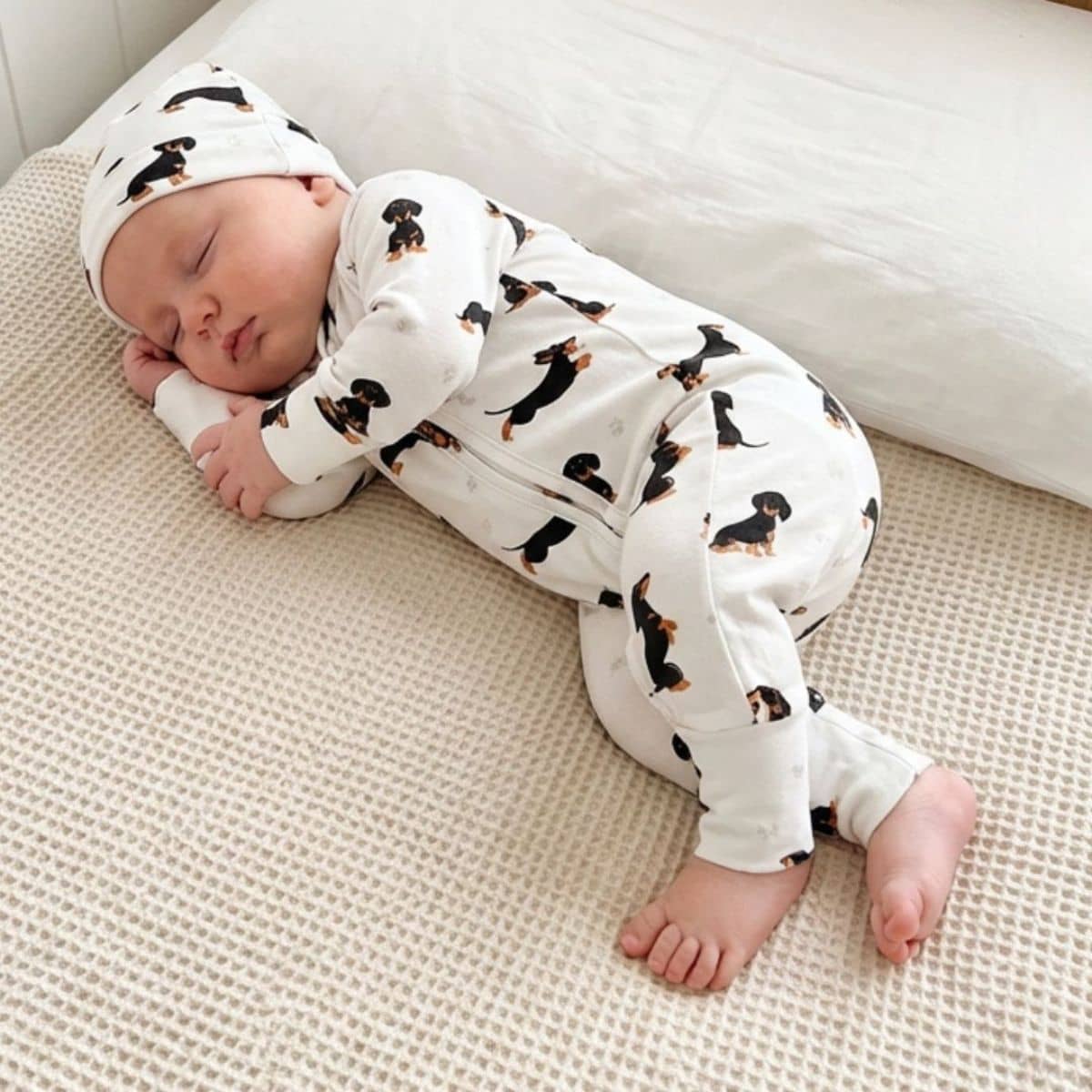 Smitten Bub Co Full Zip Romper - Dachshund