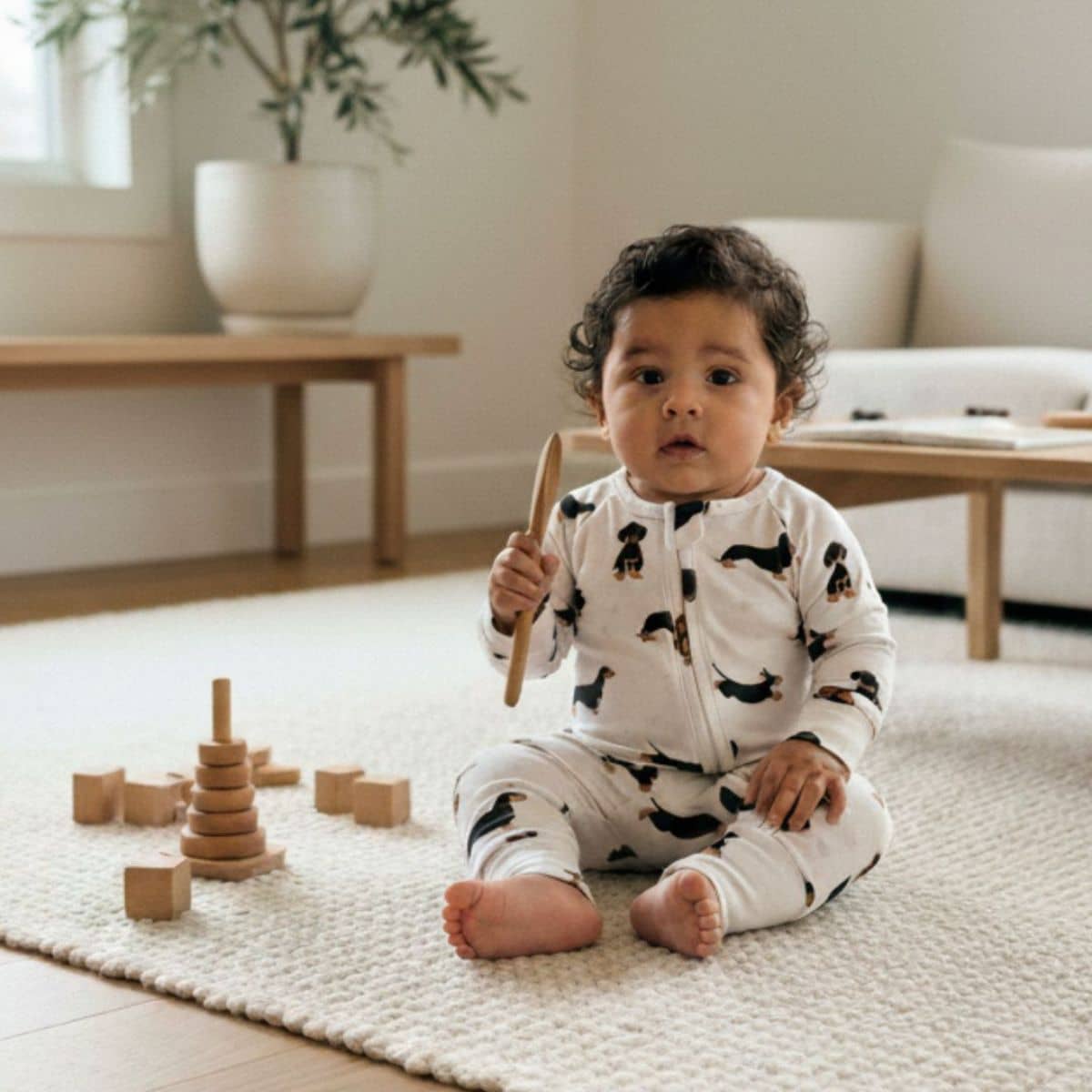 Smitten Bub Co Full Zip Romper - Dachshund