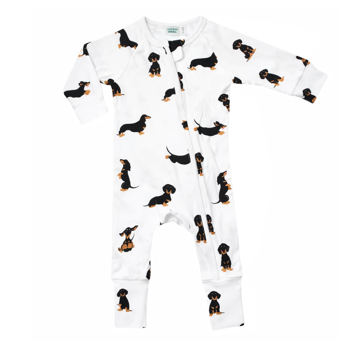 Smitten Bub Co Full Zip Romper - Dachshund