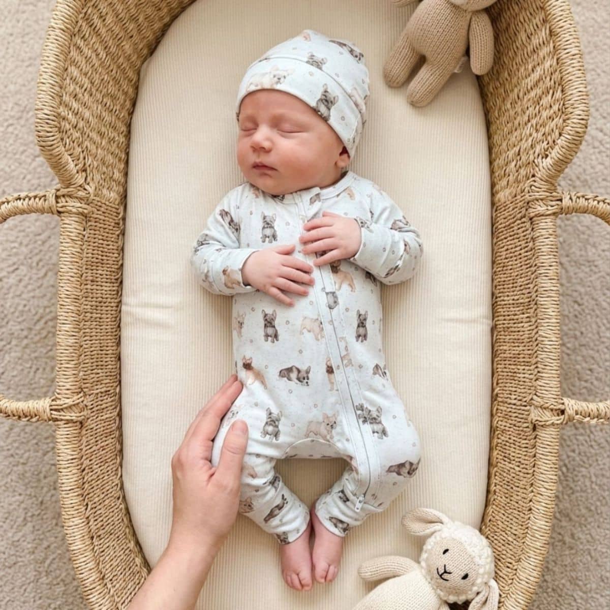 Smitten Bub Co Full Zip Romper - French Bulldog