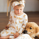 Smitten Bub Co Full Zip Romper - Golden Retriever