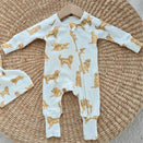 Smitten Bub Co Full Zip Romper - Golden Retriever