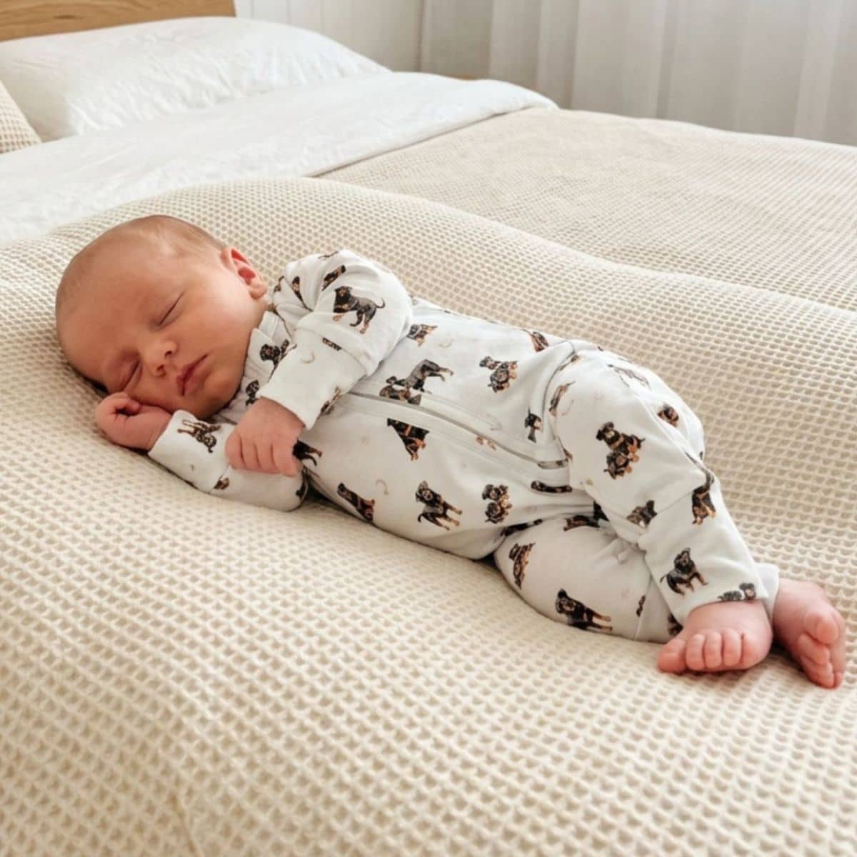 Smitten Bub Co Full Zip Romper - Rottweiler