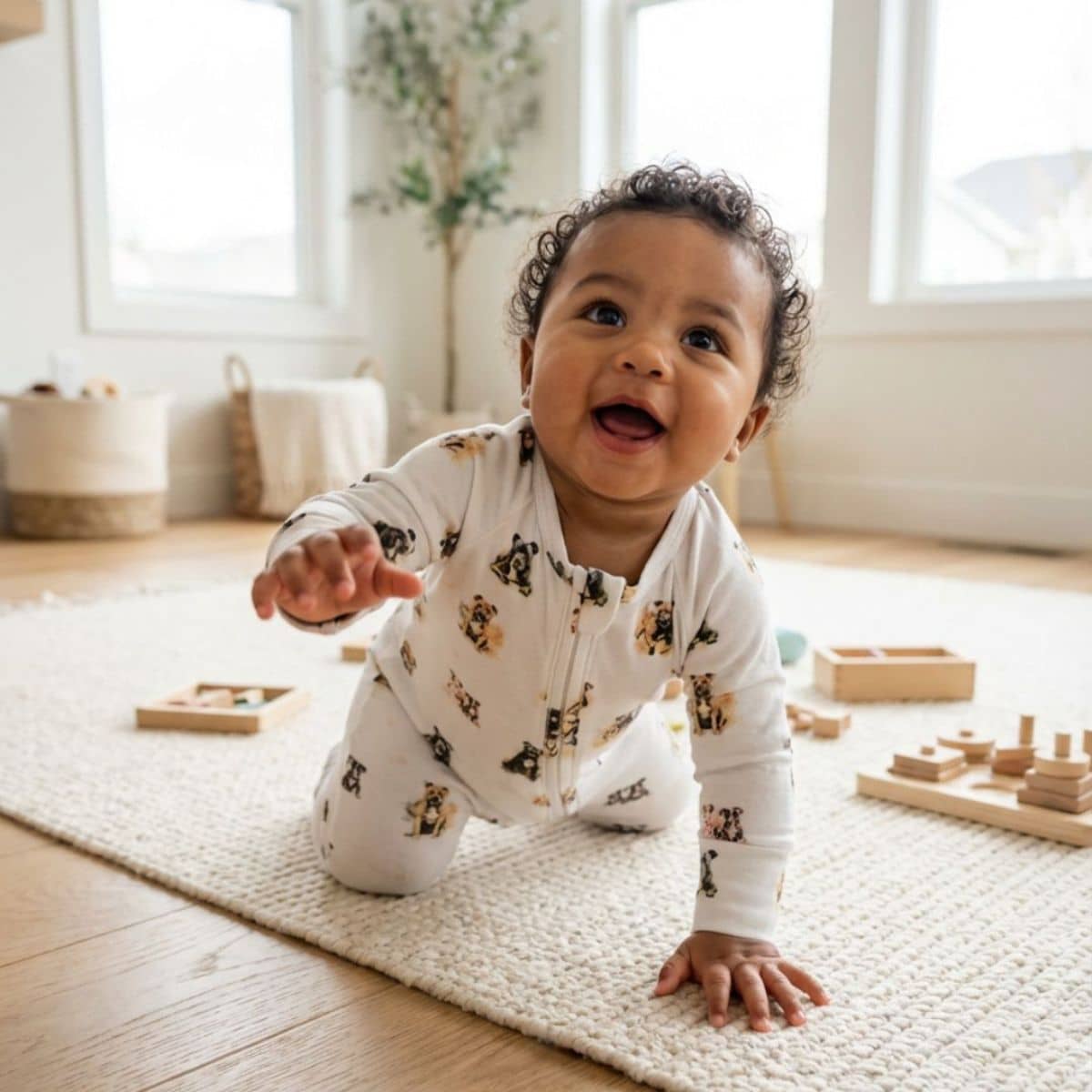 Smitten Bub Co Full Zip Romper - Staffy